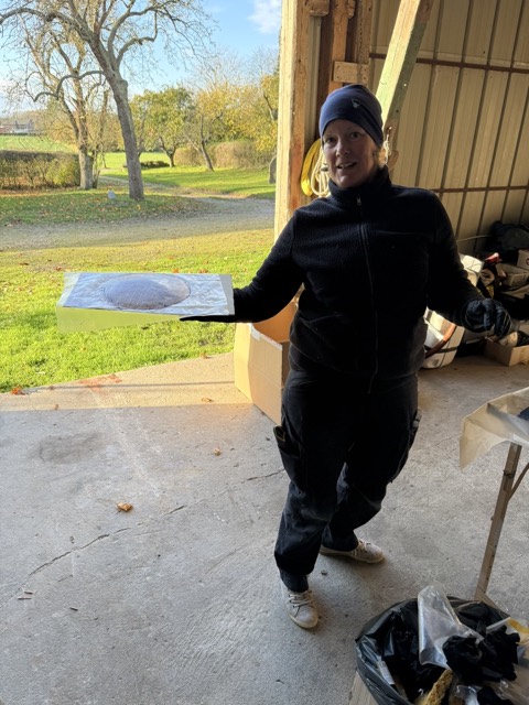 Das folierte Brett mit dem getränkten Laminatpaket