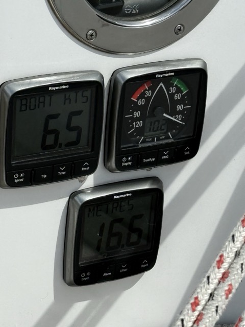 Raymarine-Instrumente für Fahrt, Wind und Tiefe