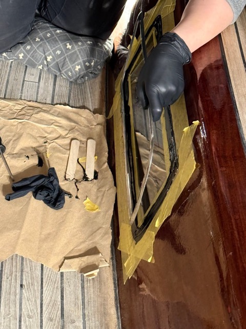 Mit Einweghandschuhen wird die Scheibe ins Pantera-Bett eingesetzt