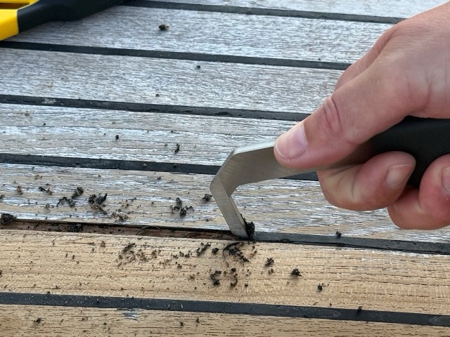 Undichte Fugen im Teak erneuern